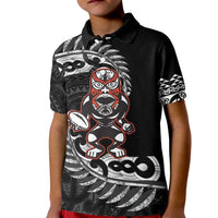 New Zealand Indigenous-Maori Rugby Custom Kid Polo Shirt
