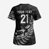 New Zealand Indigenous-Maori Rugby Custom Scrub Top - Polynesian Pride