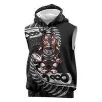 New Zealand Indigenous-Maori Rugby Custom Sleeveless Hoodie - Polynesian Pride
