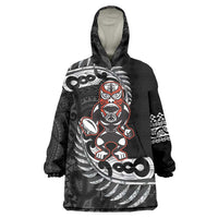 New Zealand Indigenous-Maori Rugby Custom Wearable Blanket Hoodie
