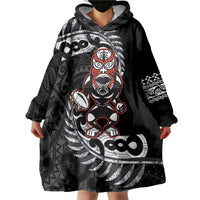 New Zealand Indigenous-Maori Rugby Custom Wearable Blanket Hoodie