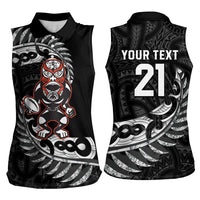 New Zealand Indigenous-Maori Rugby Custom Women Sleeveless Polo Shirt