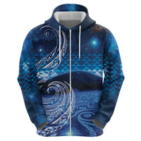 New Zealand Matariki Hoodie Taniko Aramoana With Koru Galaxy Sky Night