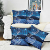 New Zealand Matariki Pillow Cover Taniko Aramoana With Koru Galaxy Sky Night - Polynesian Pride