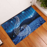 New Zealand Matariki Rubber Doormat Taniko Aramoana With Koru Galaxy Sky Night