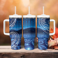 New Zealand Matariki Tumbler With Handle Taniko Aramoana With Koru Galaxy Sky Night