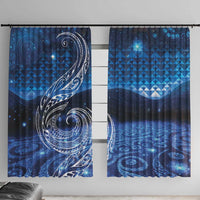 New Zealand Matariki Window Curtain Taniko Aramoana With Koru Galaxy Sky Night