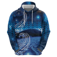 New Zealand Matariki Zip Hoodie Taniko Aramoana With Koru Galaxy Sky Night