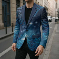 New Zealand Matariki Blazer Taniko Aramoana With Maori Galaxy Sky Night - Polynesian Pride