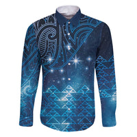 New Zealand Matariki Family Matching Puletasi and Hawaiian Shirt Taniko Aramoana With Maori Galaxy Sky Night