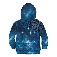New Zealand Matariki Kid Hoodie Taniko Aramoana With Maori Galaxy Sky Night