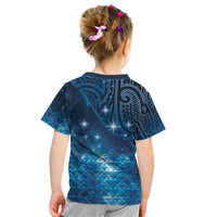 New Zealand Matariki Kid T Shirt Taniko Aramoana With Maori Galaxy Sky Night
