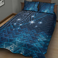 New Zealand Matariki Quilt Bed Set Taniko Aramoana With Maori Galaxy Sky Night