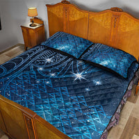 New Zealand Matariki Quilt Bed Set Taniko Aramoana With Maori Galaxy Sky Night