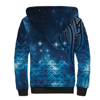 New Zealand Matariki Sherpa Hoodie Taniko Aramoana With Maori Galaxy Sky Night