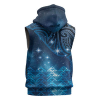 New Zealand Matariki Sleeveless Zip Hoodie Taniko Aramoana With Maori Galaxy Sky Night - Polynesian Pride