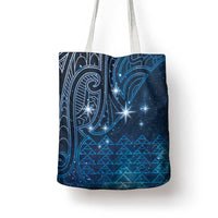 New Zealand Matariki Tote Bag Taniko Aramoana With Maori Galaxy Sky Night - Polynesian Pride