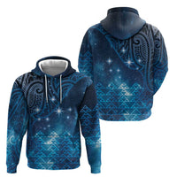 New Zealand Matariki Zip Hoodie Taniko Aramoana With Maori Galaxy Sky Night