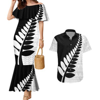 New Zealand Silver Fern Niho Taniwha Couples Matching Mermaid Dress and Hawaiian Shirt