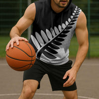 New Zealand Silver Fern Niho Taniwha Sleeveless Hoodie - Polynesian Pride