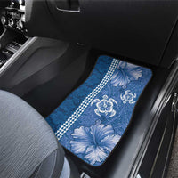 Blue Hibiscus Turle Car Mats Hawaiian Style Tribal Tapa Pattern