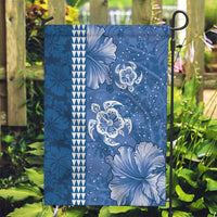 Blue Hibiscus Turle Garden Flag Hawaiian Style Tribal Tapa Pattern