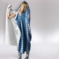 Blue Hibiscus Turle Hooded Blanket Hawaiian Style Tribal Tapa Pattern