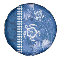 Blue Hibiscus Turle Spare Tire Cover Hawaiian Style Tribal Tapa Pattern