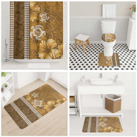 Gold Hibiscus Turle Bathroom Set Hawaiian Style Tribal Tapa Pattern - Polynesian Pride