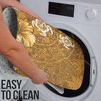 Gold Hibiscus Turle Bathroom Set Hawaiian Style Tribal Tapa Pattern - Polynesian Pride