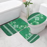 Green Hibiscus Turle Bathroom Set Hawaiian Style Tribal Tapa Pattern - Polynesian Pride
