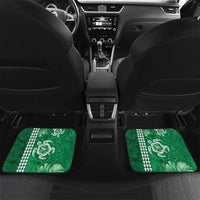 Green Hibiscus Turle Car Mats Hawaiian Style Tribal Tapa Pattern