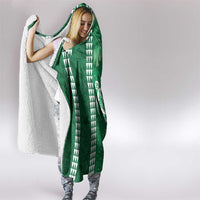 Green Hibiscus Turle Hooded Blanket Hawaiian Style Tribal Tapa Pattern