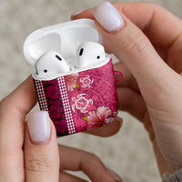 Pink Hibiscus Turle AirPods Case Hawaiian Style Tribal Tapa Pattern - Polynesian Pride