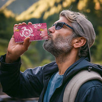 Pink Hibiscus Turle 4 in 1 Can Cooler Tumbler Hawaiian Style Tribal Tapa Pattern