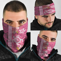 Pink Hibiscus Turle Neck Gaiter Hawaiian Style Tribal Tapa Pattern - Polynesian Pride