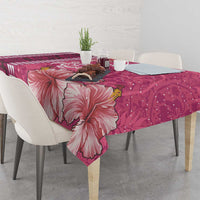 Pink Hibiscus Turle Tablecloth Hawaiian Style Tribal Tapa Pattern