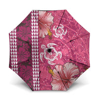 Pink Hibiscus Turle Umbrella Hawaiian Style Tribal Tapa Pattern - Polynesian Pride