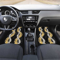 Puakenikeni and Maile Lei Car Mats Black Double Strand Lei
