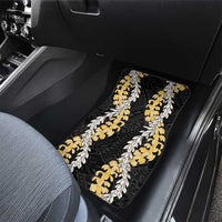 Puakenikeni and Maile Lei Car Mats Black Double Strand Lei