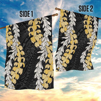 Puakenikeni and Maile Lei Garden Flag Black Double Strand Lei