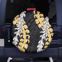 Puakenikeni and Maile Lei Spare Tire Cover Black Double Strand Lei