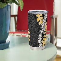 Puakenikeni and Maile Lei Tumbler Cup Black Double Strand Lei