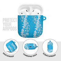 Puakenikeni and Maile Lei AirPods Case Blue Double Strand Lei - Polynesian Pride