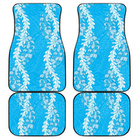 Puakenikeni and Maile Lei Car Mats Blue Double Strand Lei