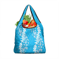 Puakenikeni and Maile Lei Grocery Bag Blue Double Strand Lei