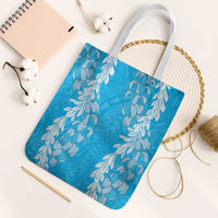 Puakenikeni and Maile Lei Tote Bag Blue Double Strand Lei - Polynesian Pride