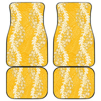 Puakenikeni and Maile Lei Car Mats Gold Double Strand Lei