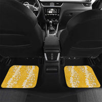 Puakenikeni and Maile Lei Car Mats Gold Double Strand Lei