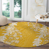 Puakenikeni and Maile Lei Round Carpet Gold Double Strand Lei